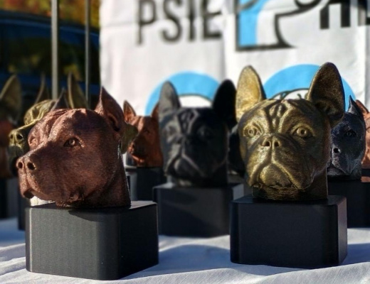 Realistická socha hlavy Čínskeho chocholatého psa | psiehlavicky.sk